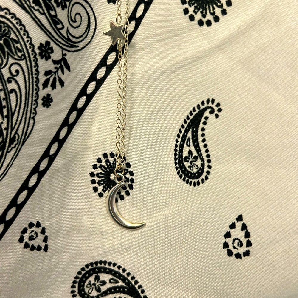 Silver moon necklace